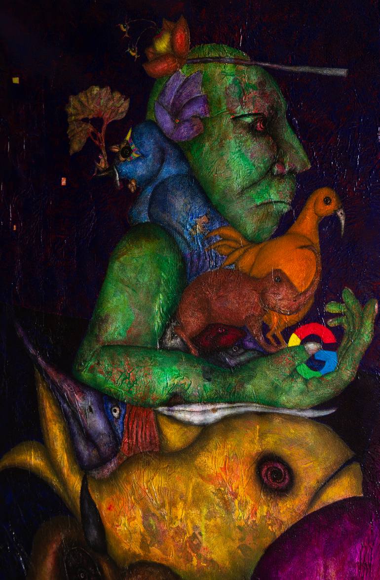 Original Figurative People Painting by Luis Xiua