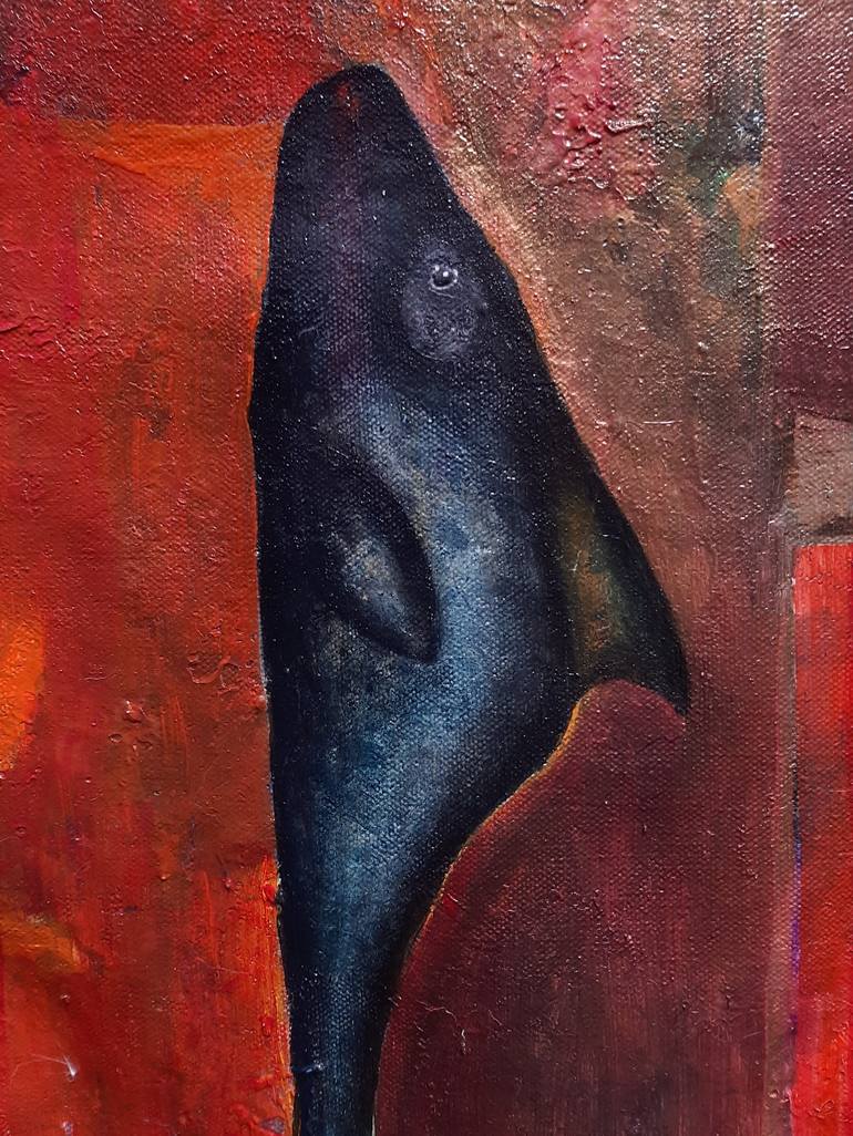 Original Abstract Fish Painting by Luis Xiua