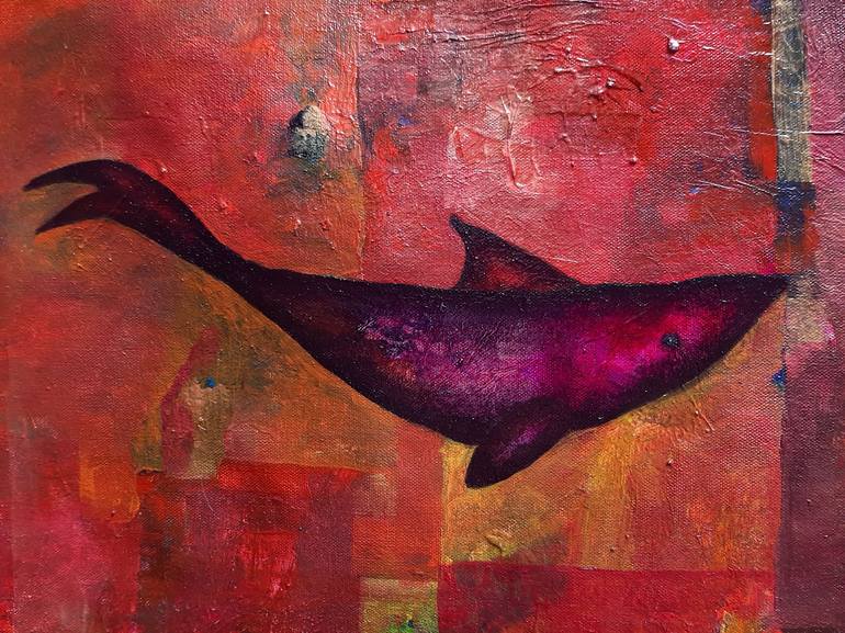 Original Abstract Fish Painting by Luis Xiua