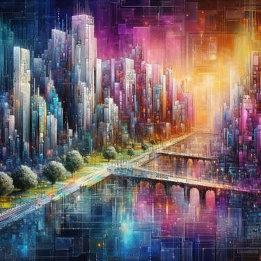 Print of Cities Digital by Douglas Nealy