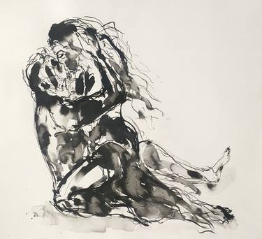 Original Figurative Love Drawings by Serap Simsek