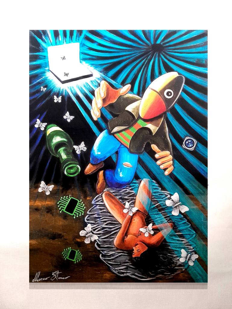 Original Surrealism Fantasy Painting by Marco Stocco