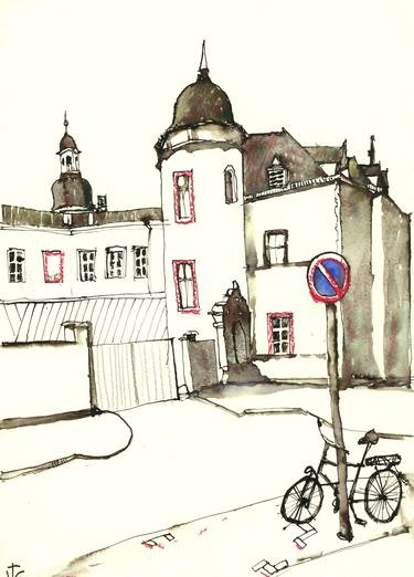 Print of Bicycle Drawings by Viktoriia Teletien