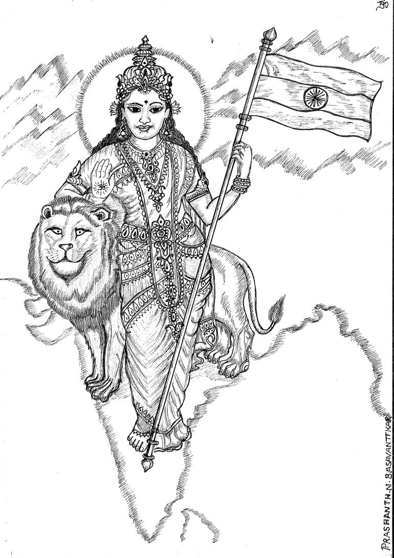 Bharat Mata holding Trishul background of tiranga illustration, png |  PNGWing-saigonsouth.com.vn