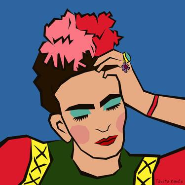 Pop art portrait "Pensive Frida" thumb