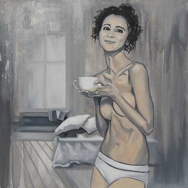 TENDER MORNING. - Coffee, love morning, tender girl,nude thumb