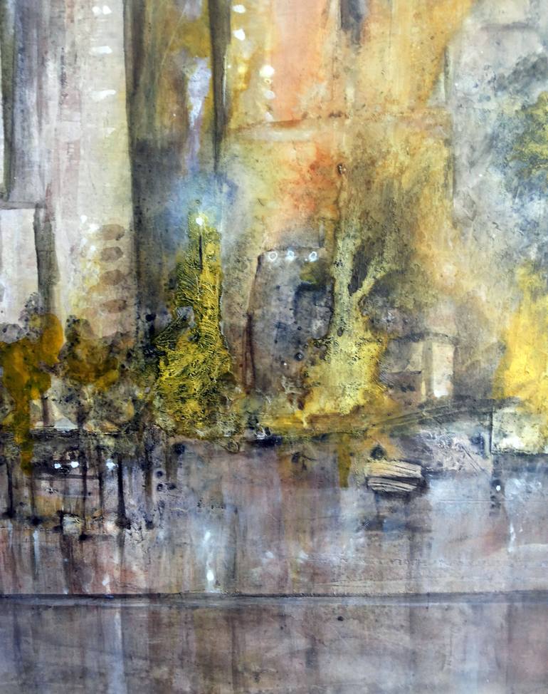 Original Abstract Expressionism Cities Painting by Joao Moreira