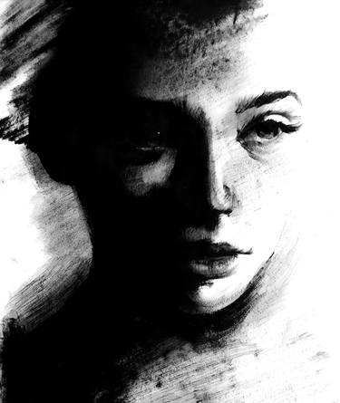 Modern concept portrait, print - " she" - Limited Edition of 100 thumb
