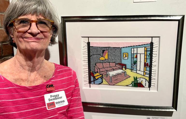 Original Expressionism Architecture Mixed Media by Peggy Dembicer