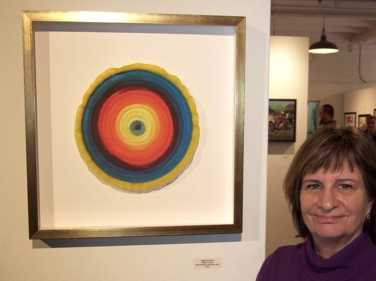 Original Geometric Mixed Media by Peggy Dembicer