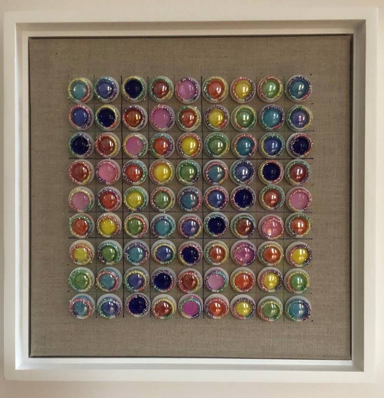 Original Geometric Mixed Media by Peggy Dembicer