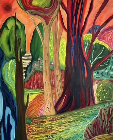 Original Abstract Expressionism Landscape Paintings by Anindita Dasgupta