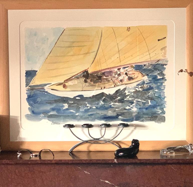 Original Sailboat Painting by Arnaud Faugas