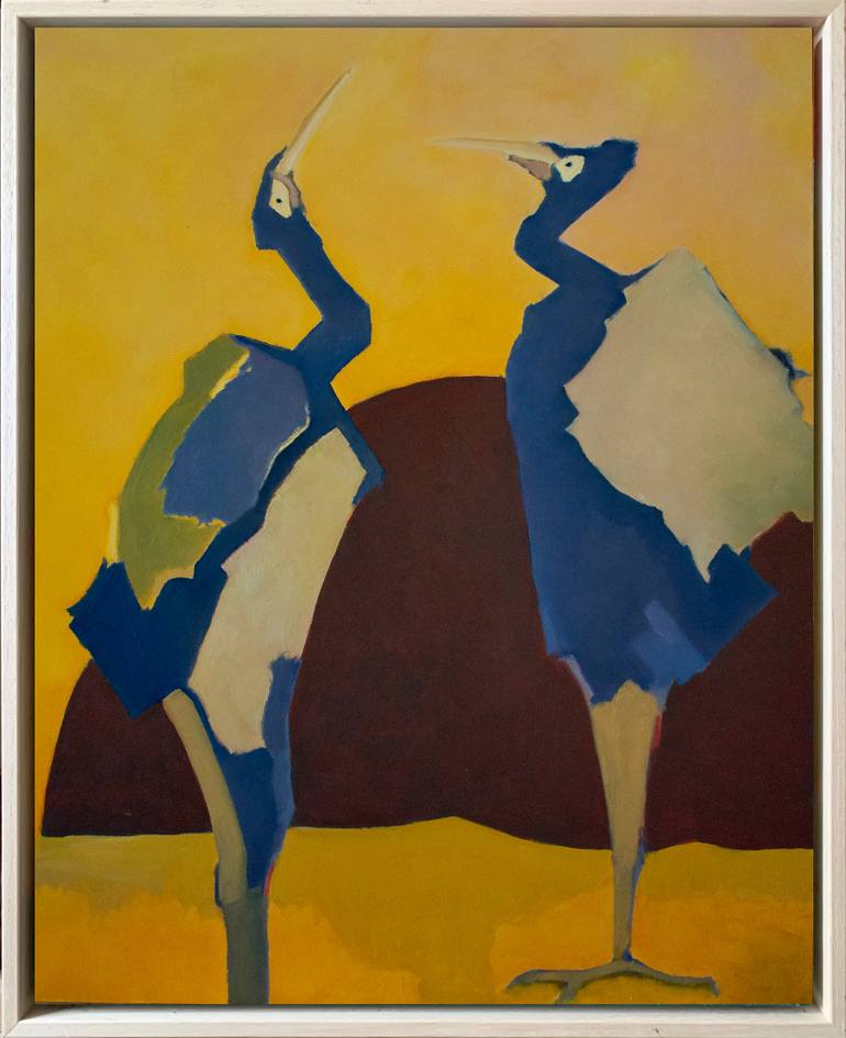 Original Abstract Expressionism Animal Painting by Yolande De Vlugt