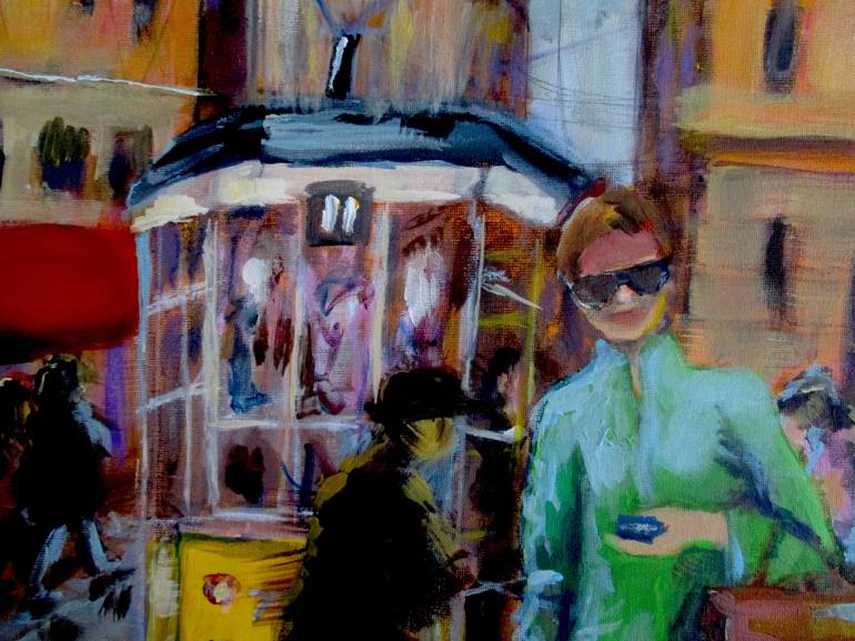 Original Figurative Cities Painting by Rosalind Roberts