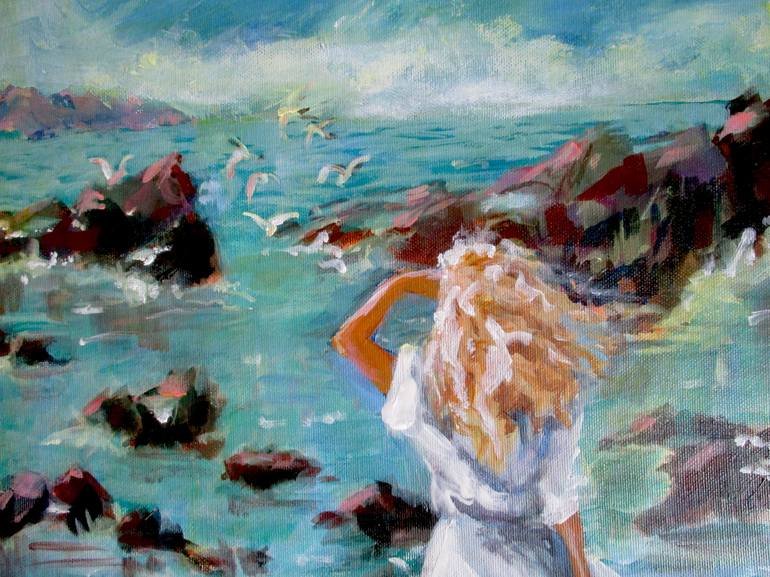 Original Figurative Seascape Painting by Rosalind Roberts