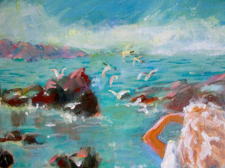 Original Figurative Seascape Painting by Rosalind Roberts