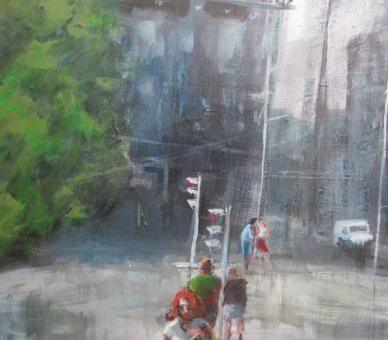 Original Figurative Cities Painting by Rosalind Roberts