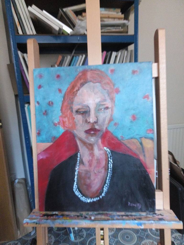 Original Expressionism Portrait Painting by Rosalind Roberts