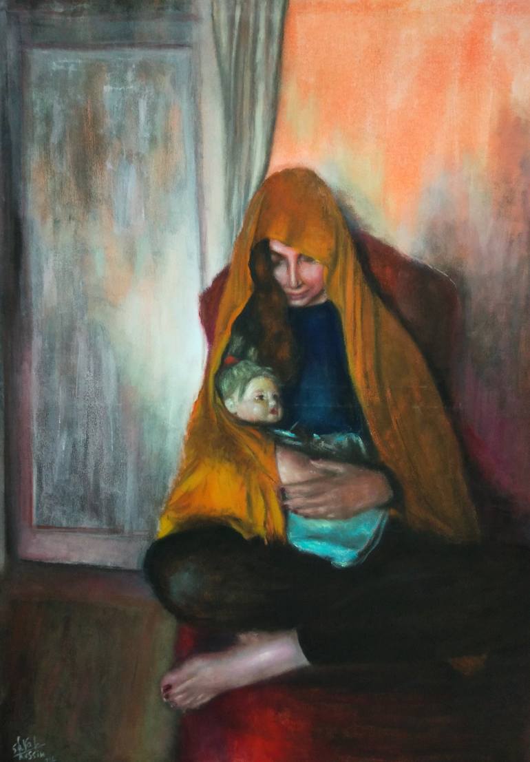 Print of Figurative People Paintings by Sarah Hussein Alwassief 