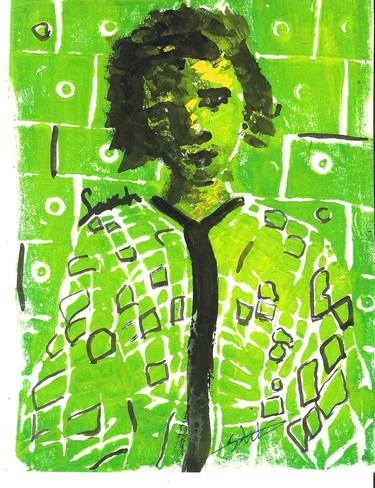 Print of Expressionism Portrait Printmaking by Sarah Hussein