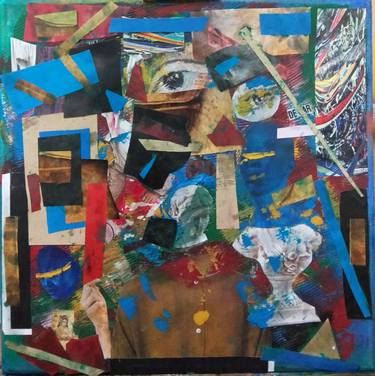 Original Abstract Expressionism Abstract Collage by Sarah Hussein