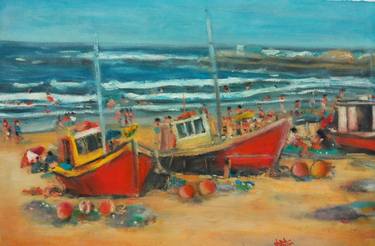 Original Expressionism Beach Paintings by Sarah Hussein