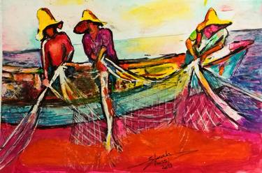 Print of Boat Paintings by Sarah Hussein