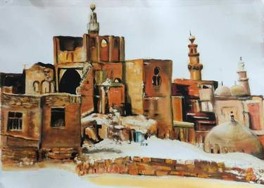 Original Fine Art Places Paintings by Sarah Hussein