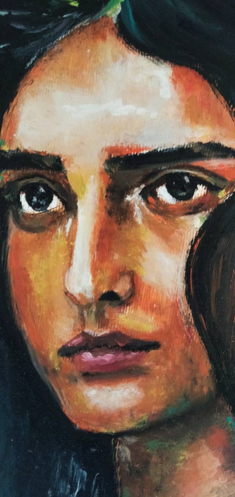 Original Impressionism Portrait Painting by Sarah Hussein