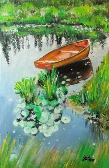 Print of Impressionism Boat Paintings by Sarah Hussein