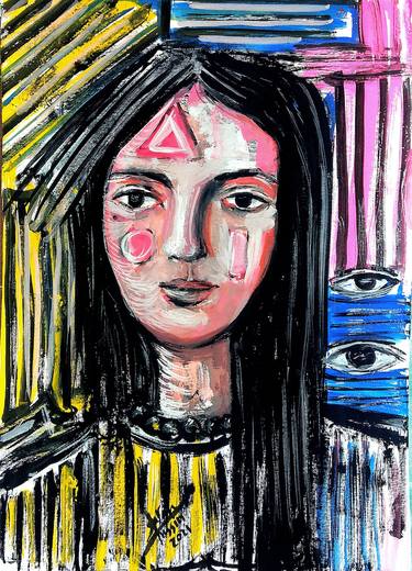 Print of Expressionism Portrait Paintings by Sarah Hussein