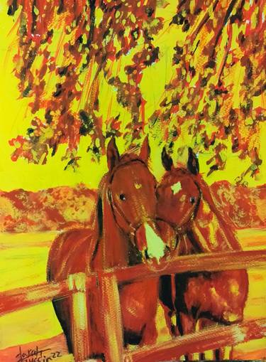 Print of Expressionism Horse Paintings by Sarah Hussein