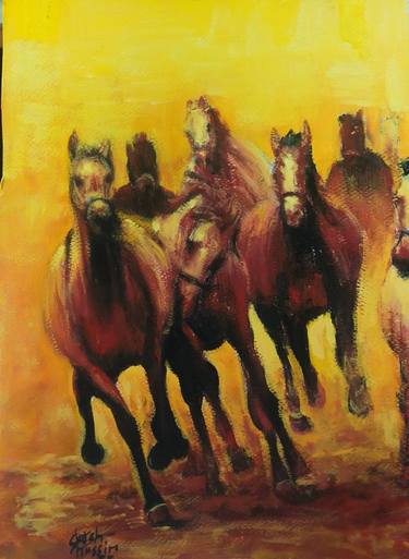 Print of Horse Paintings by Sarah Hussein