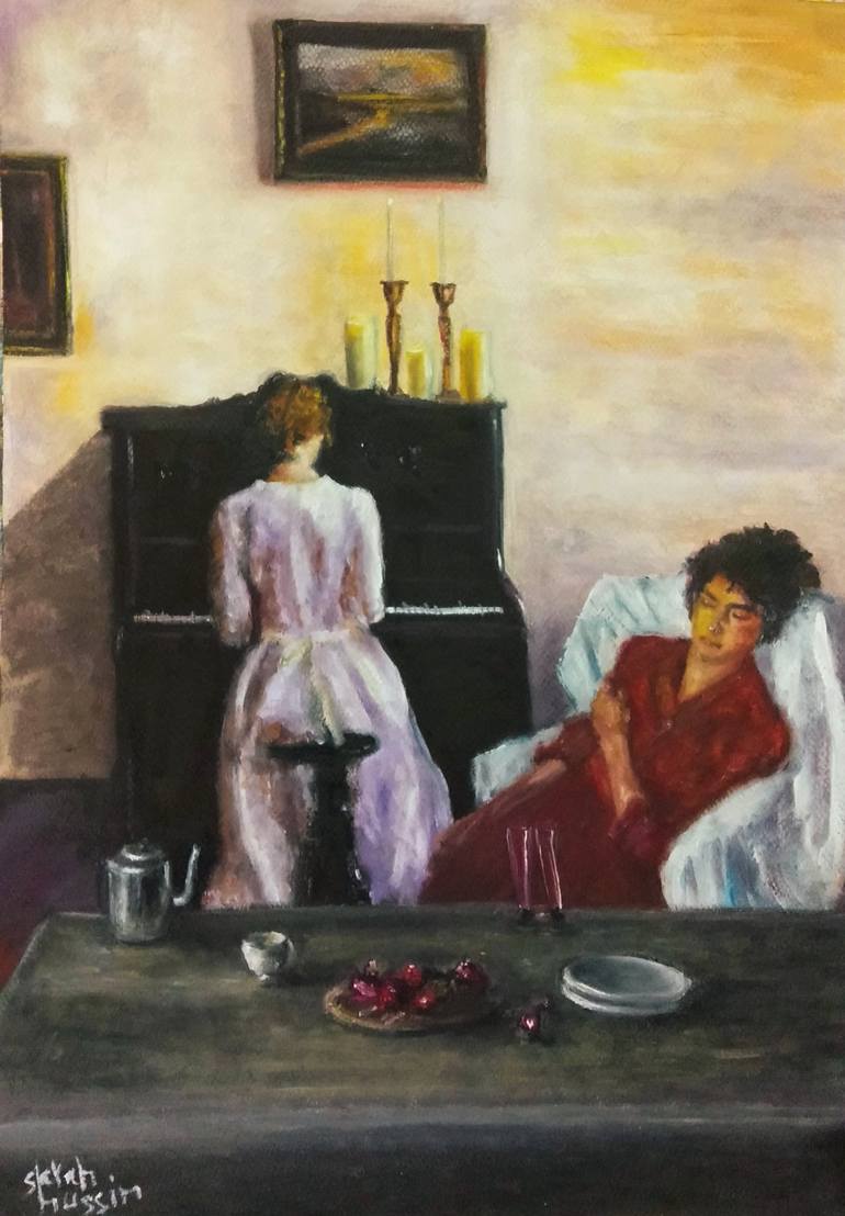 Print of Fine Art People Paintings by Sarah Hussein Alwassief 