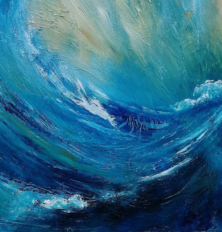 Original Abstract Seascape Painting by Roser Jb