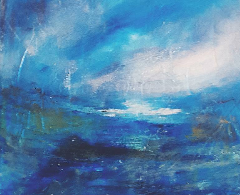 Original Abstract Seascape Painting by Roser Jb