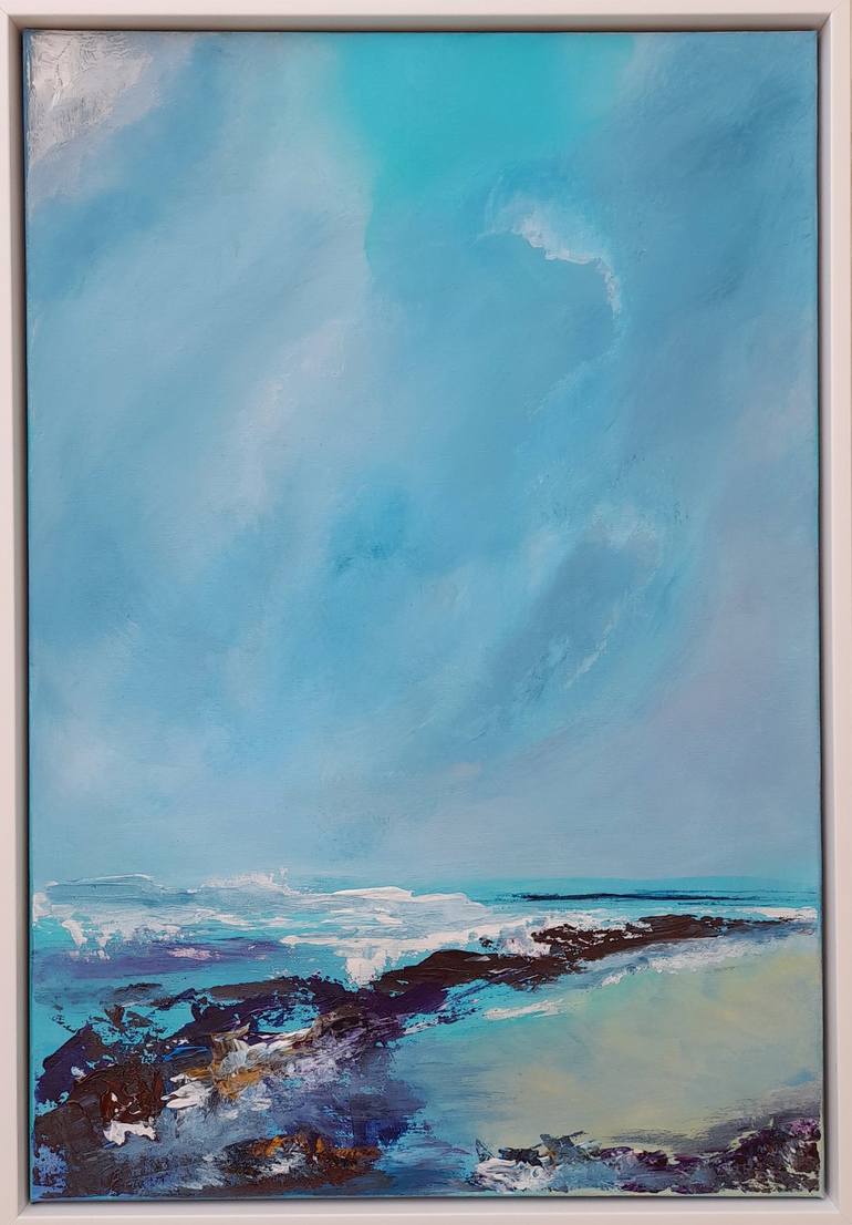 Original Abstract Seascape Painting by Roser JB
