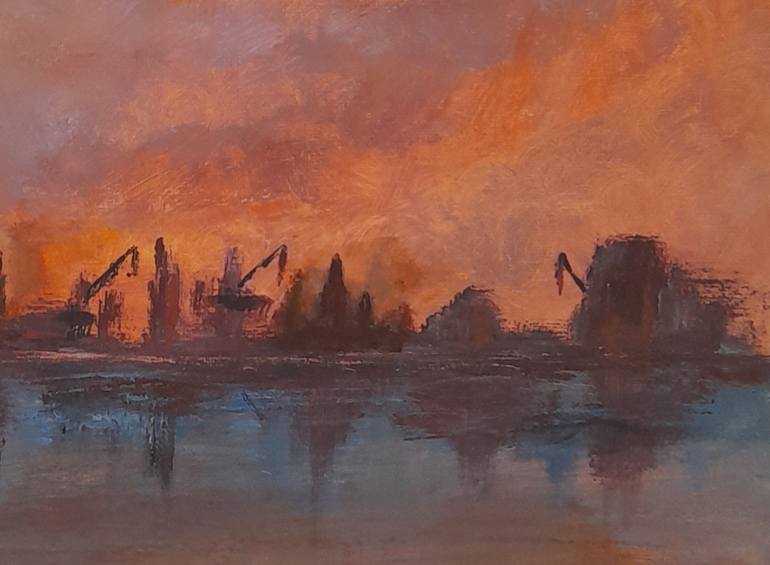 Original Abstract Seascape Painting by Roser Jb