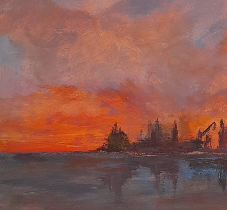 Original Abstract Seascape Painting by Roser Jb
