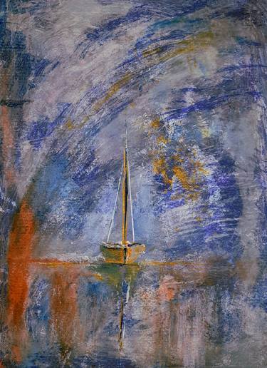 Original Abstract Sailboat Paintings by Roser JB