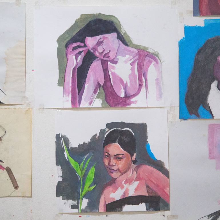 Original Portraiture People Painting by Ieuan Andalver Noble