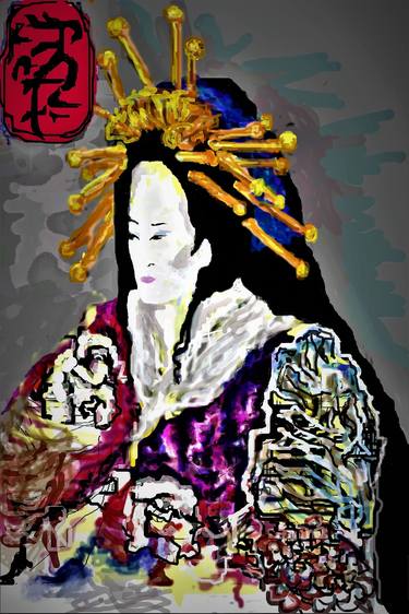 Geisha, photoshop painting on paper, Limited Edition Prints (Nos. 7-50) thumb