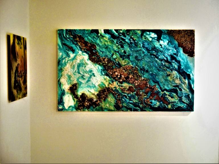 Original Abstract Water Painting by Paula Letherblaire