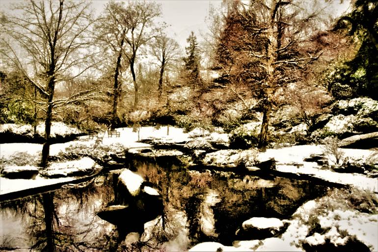 Original Landscape Photography by Paula Letherblaire | Other Art on Paper | WINTER AT THE LAKE [48 x 74]