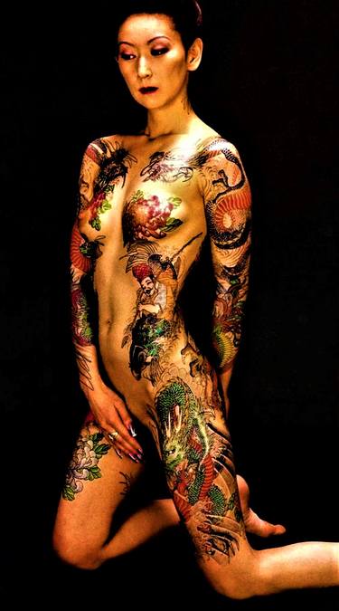 LADY WITH THE BODY TATTOOS,  [58 X 44] digitally enhanced photography in - Limited Edition of 50 thumb