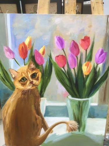 Original Cats Painting by Anna Antonova