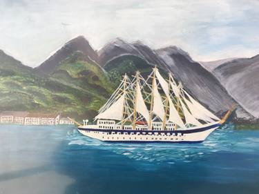 Original Fine Art Boat Painting by Preeti Panchal