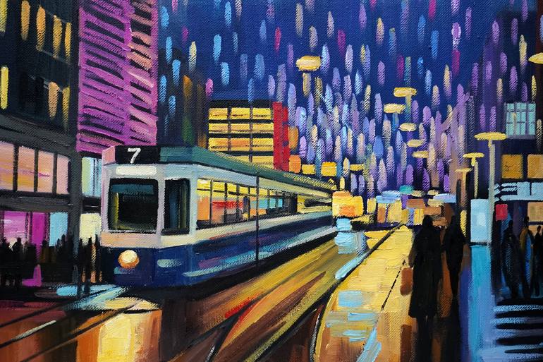 Original Contemporary Cities Painting by Li Tellenbach-Guo