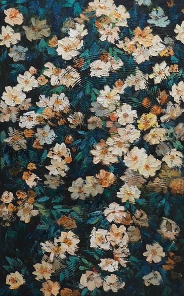 Original Abstract Expressionism Floral Paintings by Li Tellenbach-Guo
